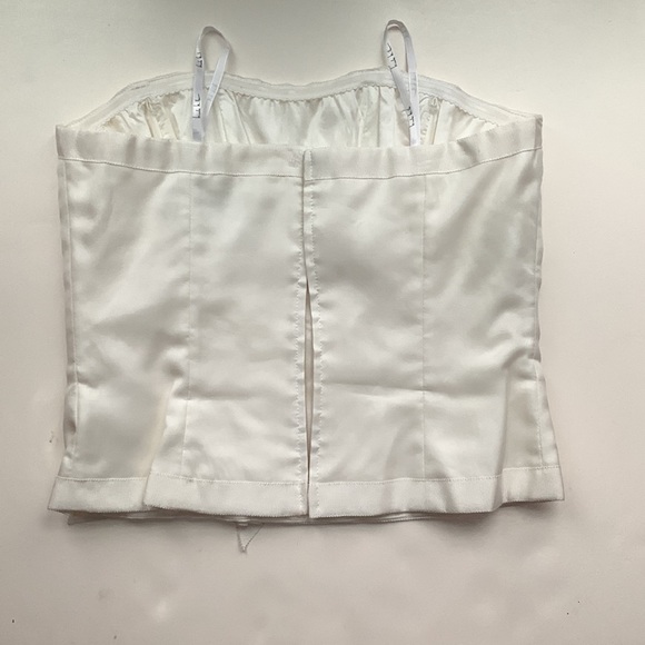 NICOLE MILLER 100% Silk Cream Ivory Bustier Crop Top - Picture 3 of 12